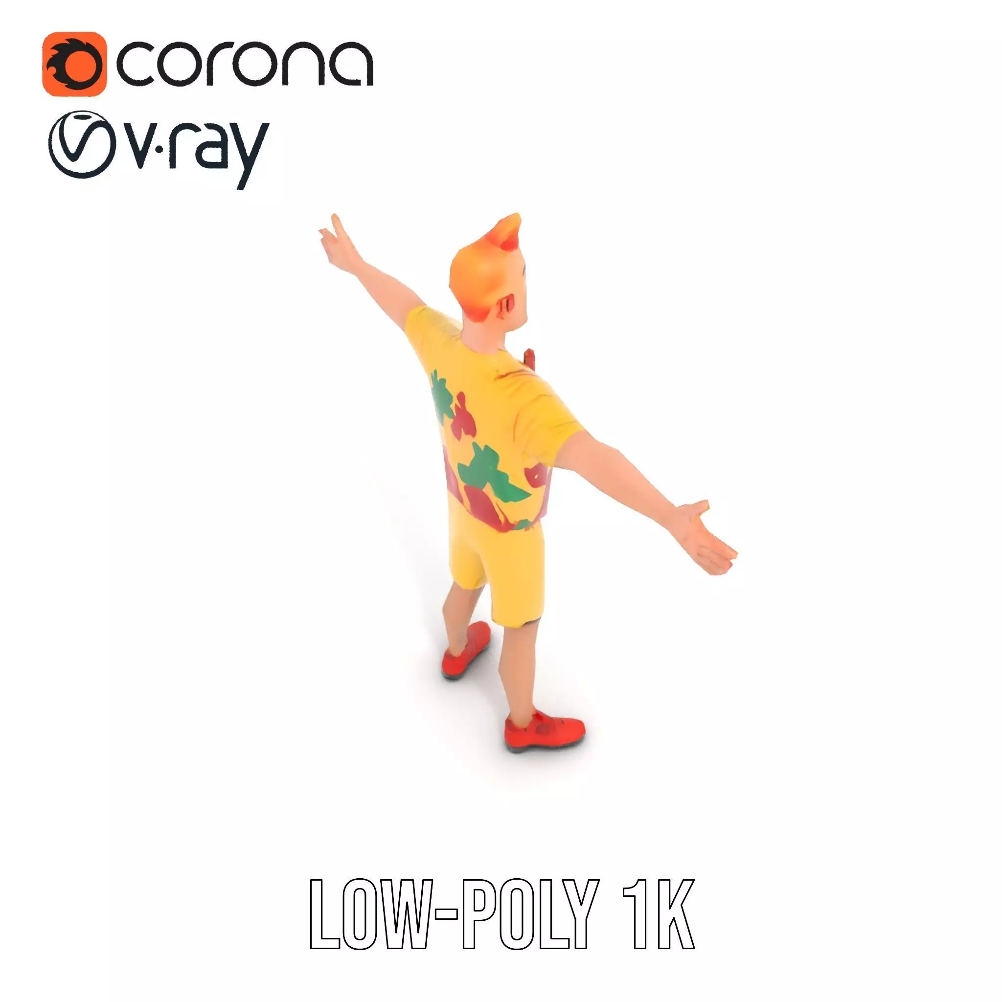 Colorful Cartoon Character model pack Low-poly 3D model_19