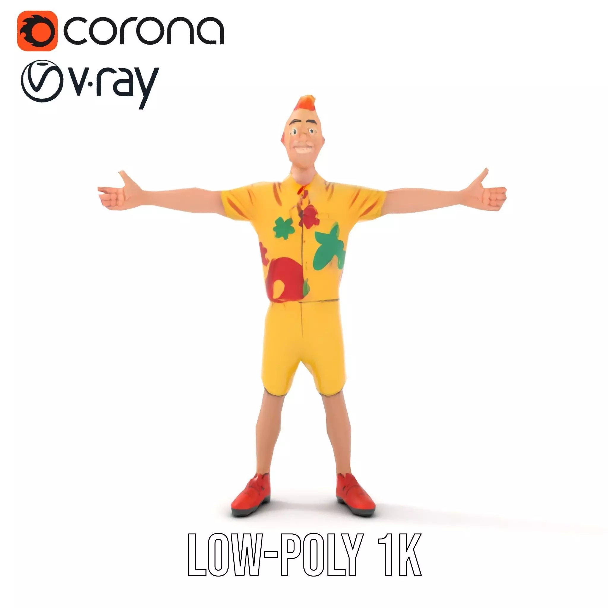Colorful Cartoon Character model pack Low-poly 3D model_8