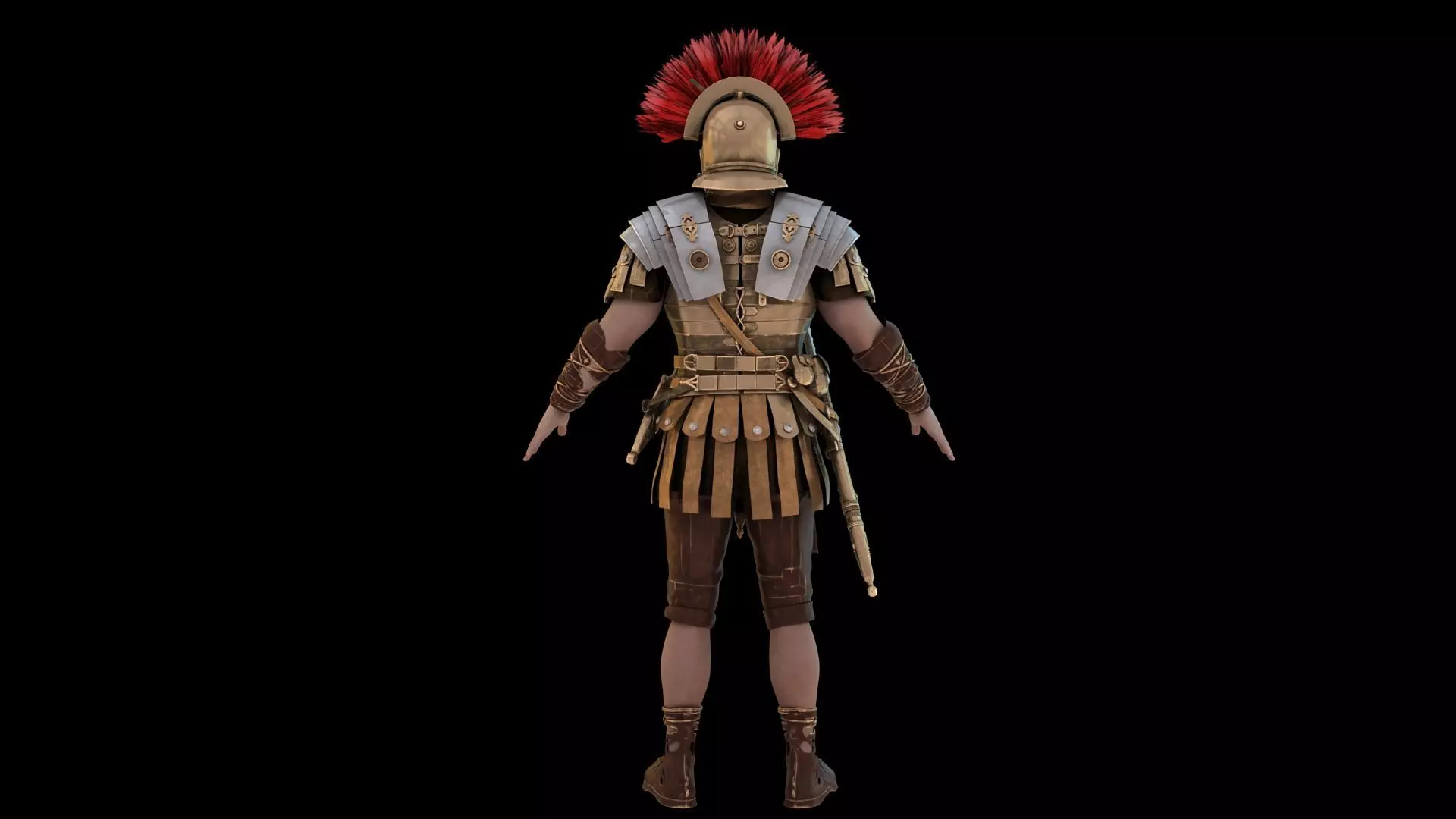 Roman historical armor soldier 3D model_7