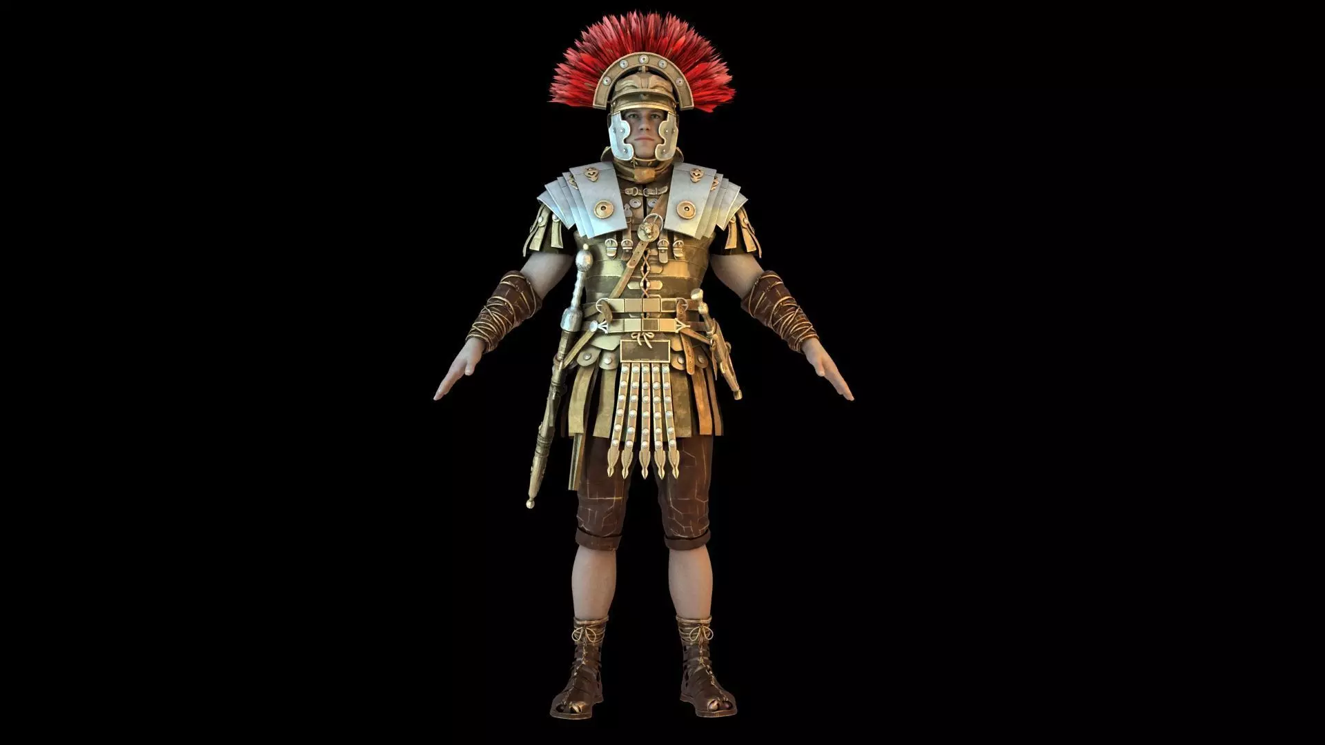 Roman historical armor soldier 3D model_5