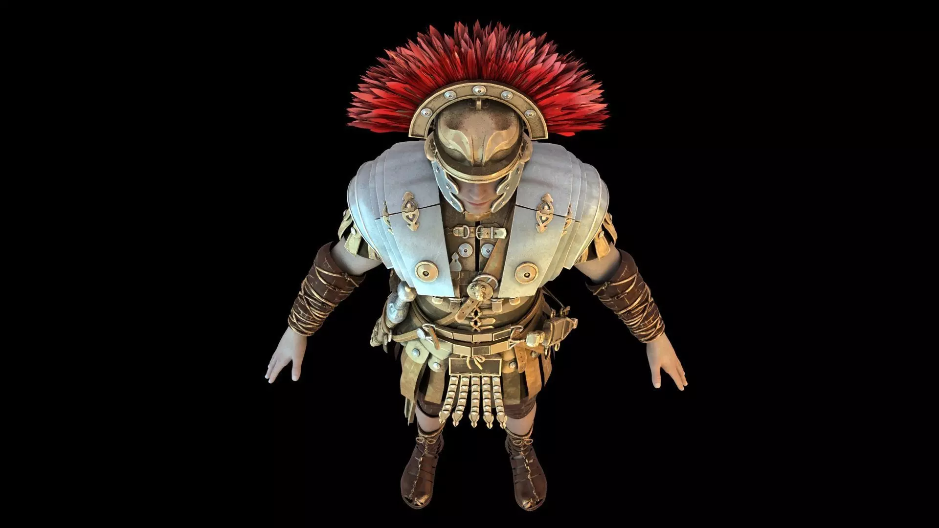 Roman historical armor soldier 3D model_9