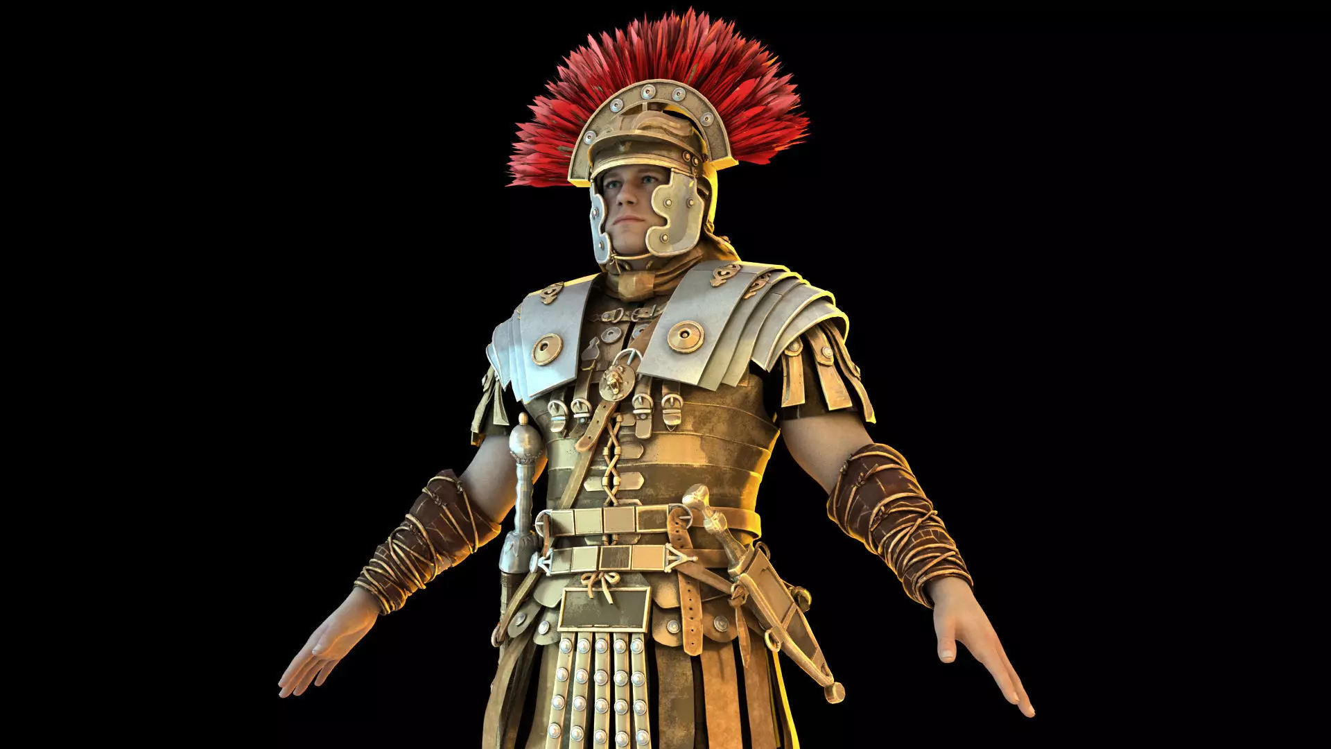 Roman historical armor soldier 3D model_0