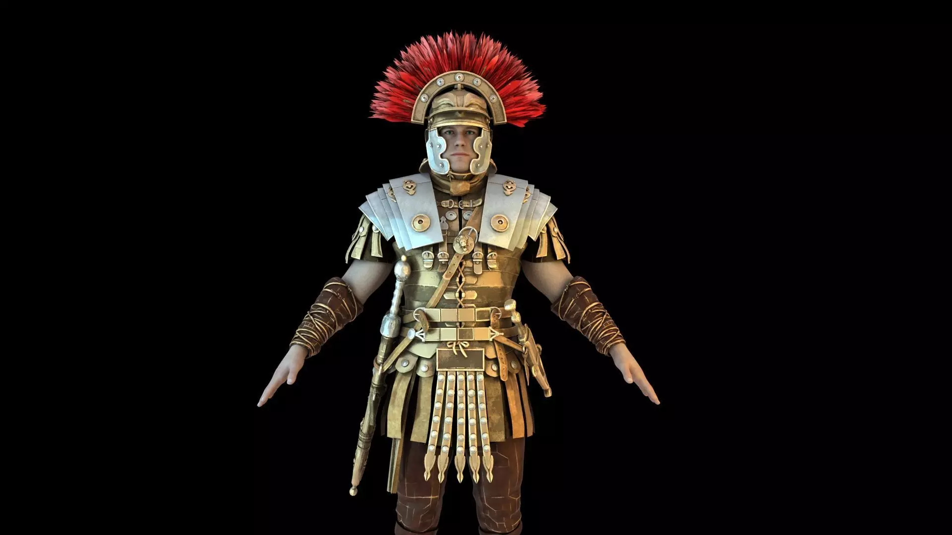 Roman historical armor soldier 3D model_4