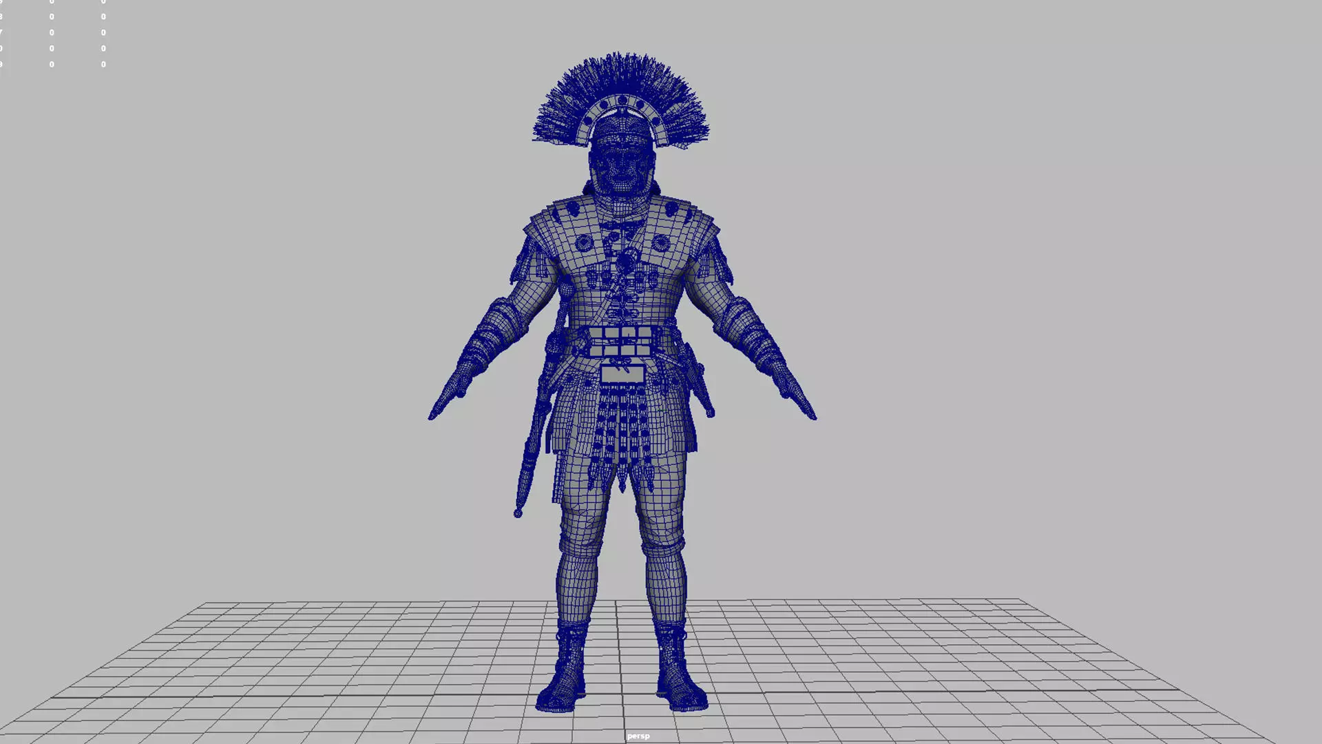 Roman historical armor soldier 3D model_2