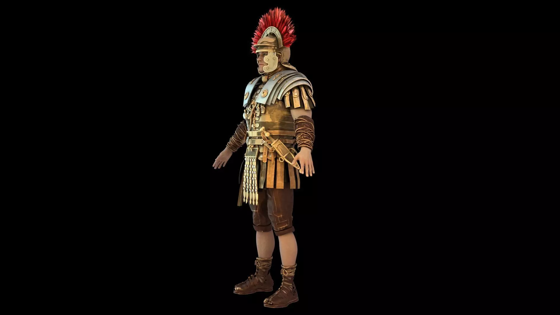 Roman historical armor soldier 3D model_6