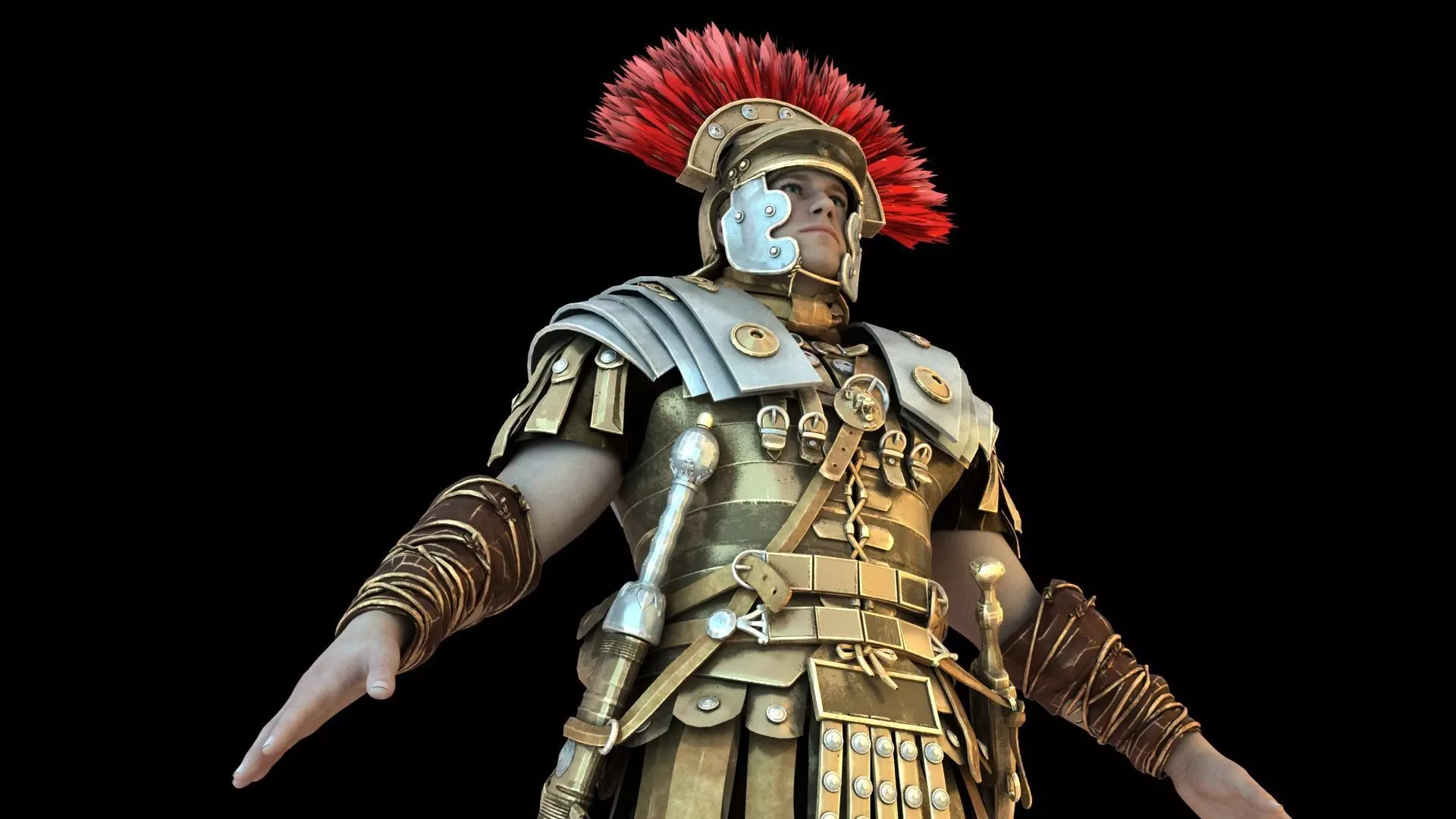 Roman historical armor soldier 3D model_10