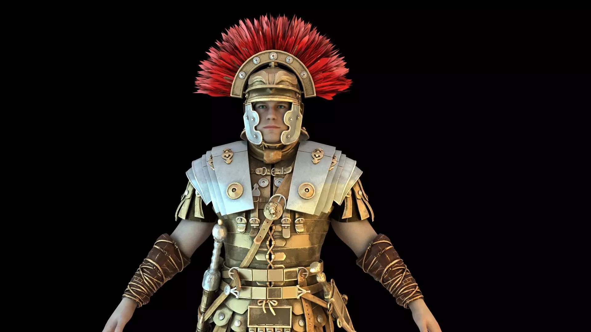 Roman historical armor soldier 3D model_3