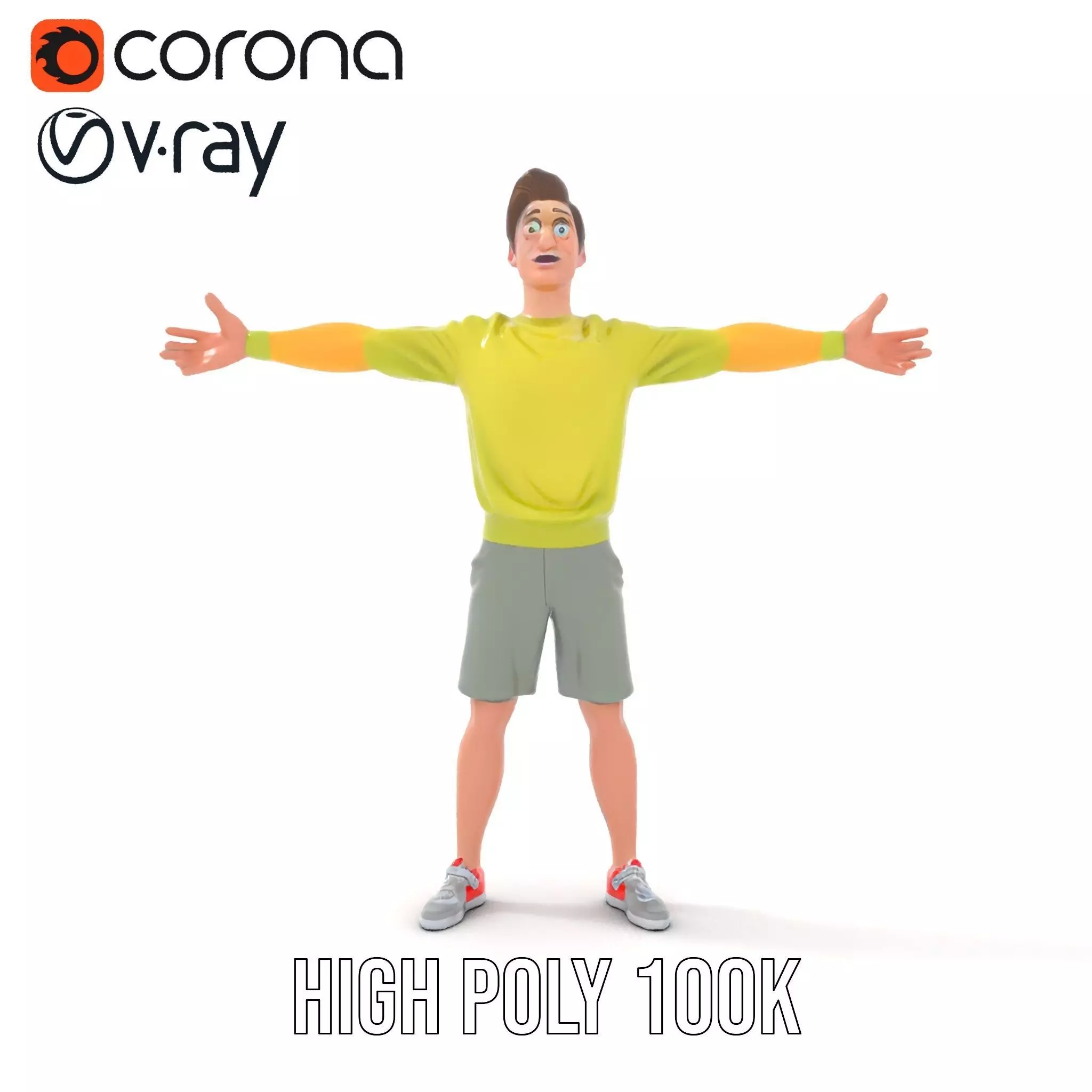 Casual Youthful Character model pack Low-poly 3D model_17