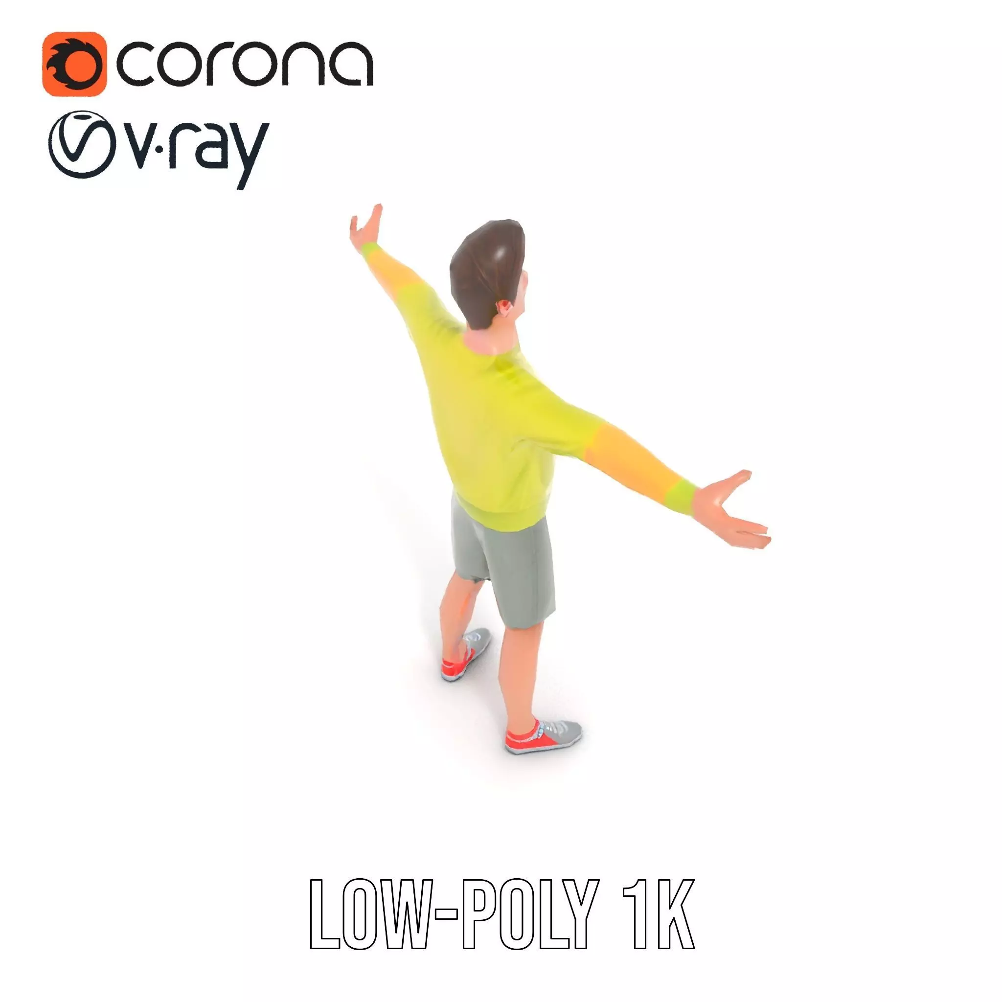 Casual Youthful Character model pack Low-poly 3D model_16