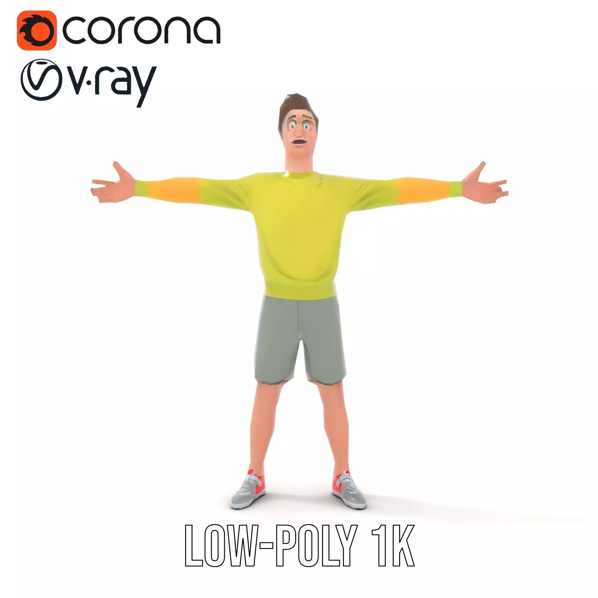 Casual Youthful Character model pack Low-poly 3D model_7