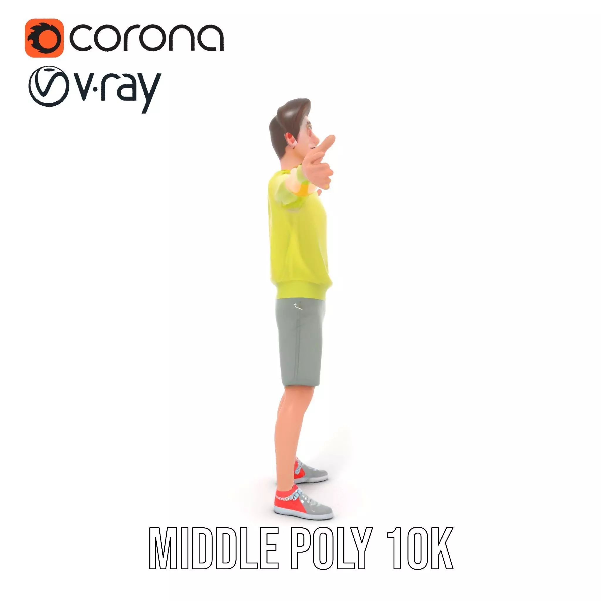 Casual Youthful Character model pack Low-poly 3D model_6