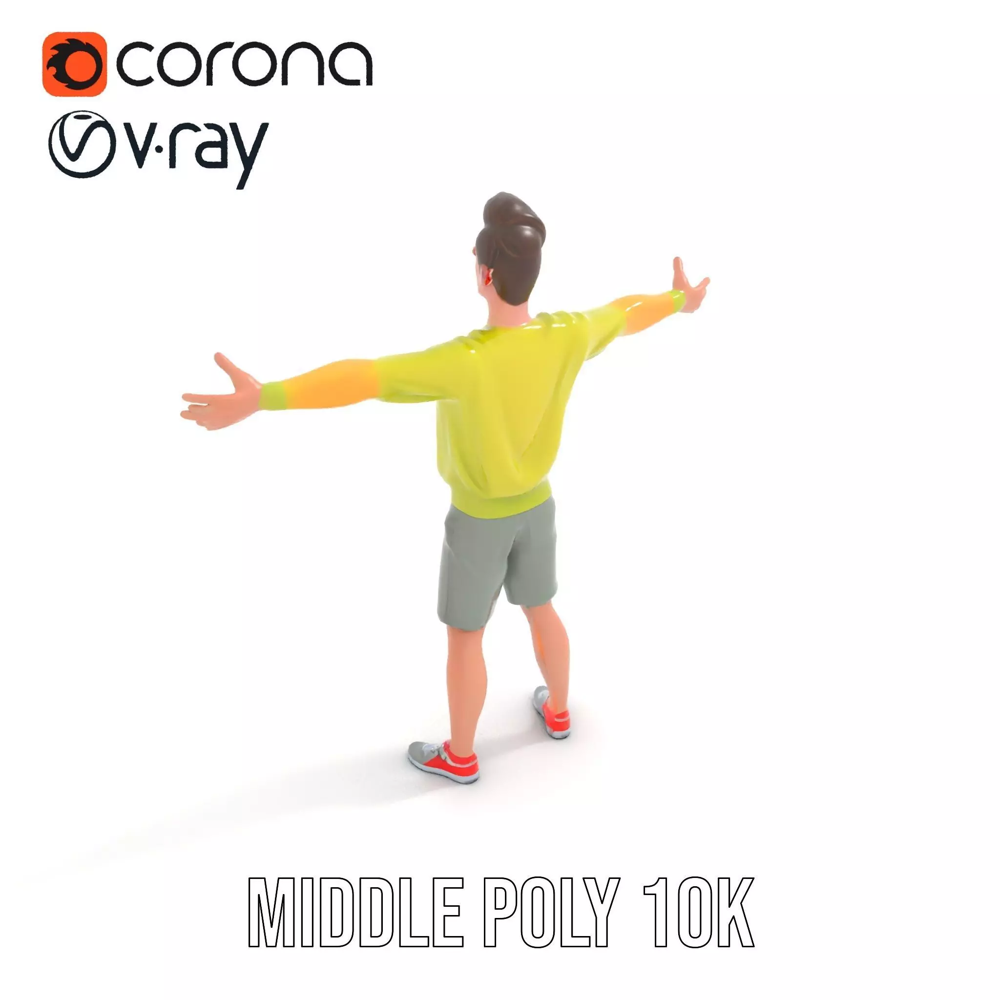 Casual Youthful Character model pack Low-poly 3D model_15