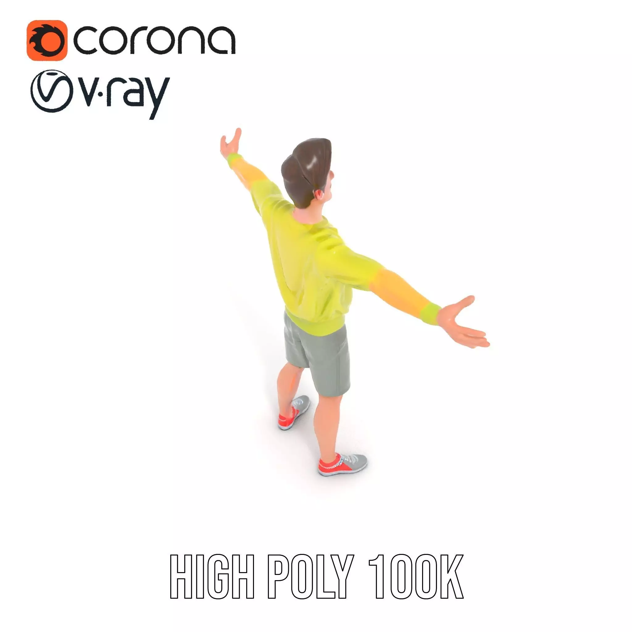 Casual Youthful Character model pack Low-poly 3D model_9