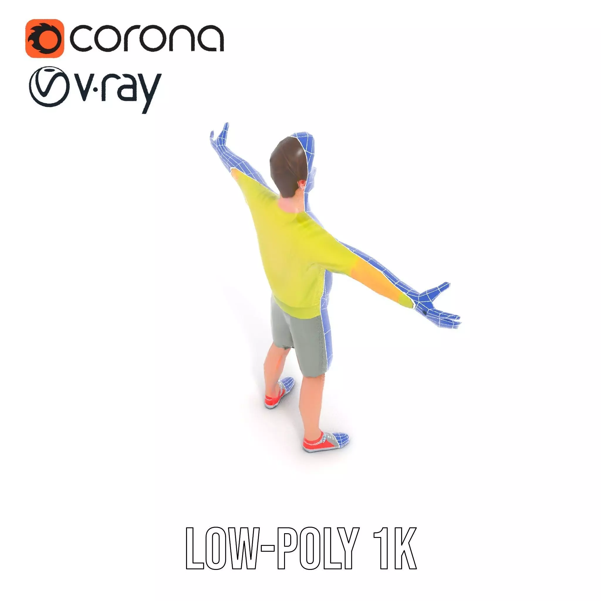 Casual Youthful Character model pack Low-poly 3D model_14