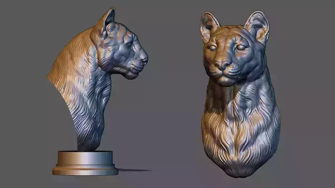 Puma cougar bust