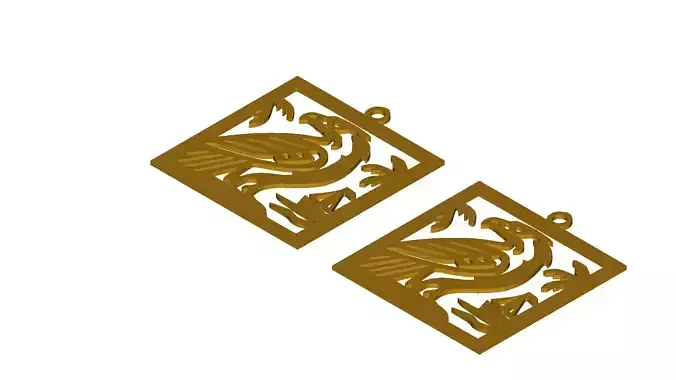 Eagle Island Tropical Silhouette Pendant Charm