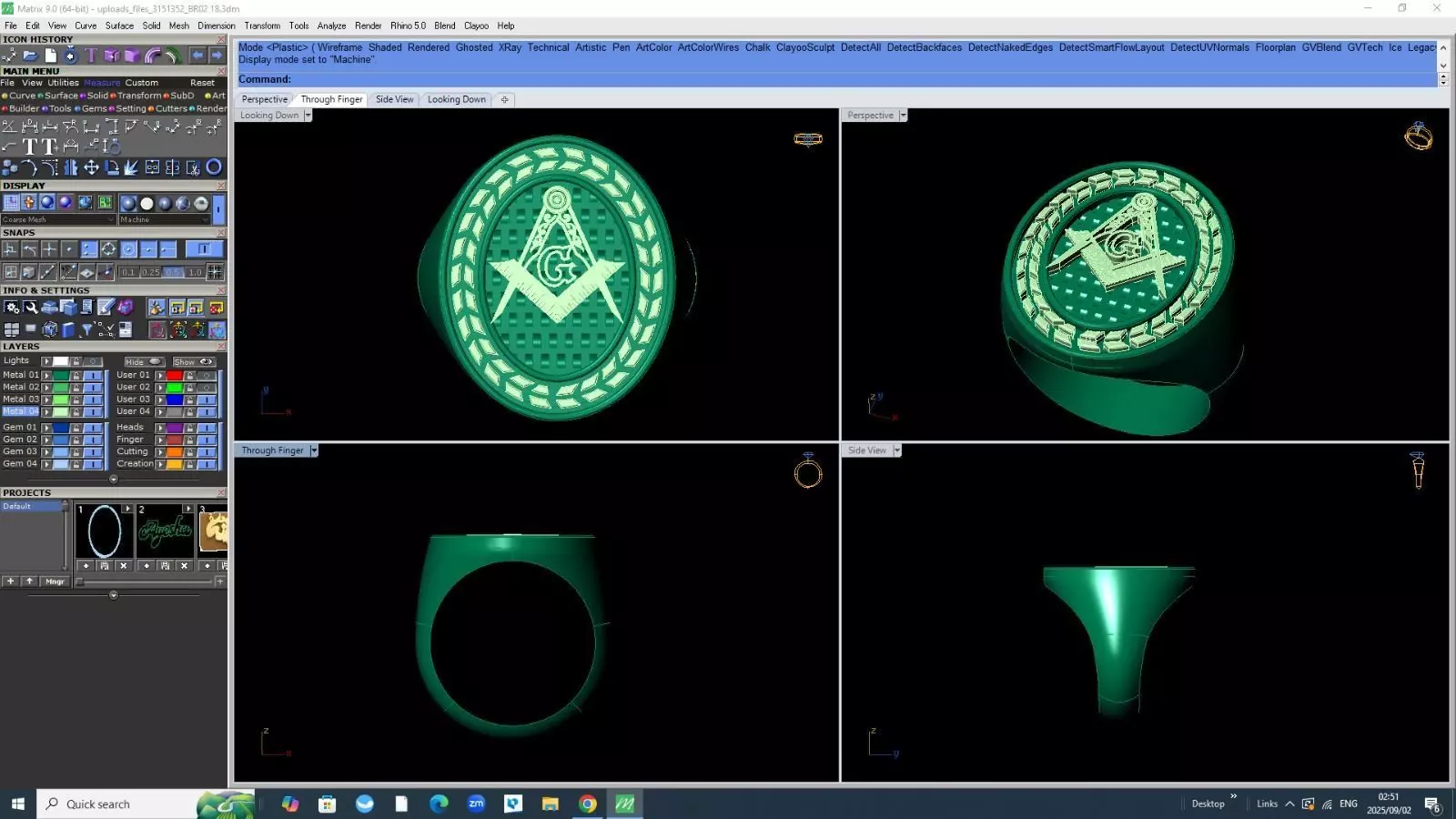 compass rING  3D print model_5