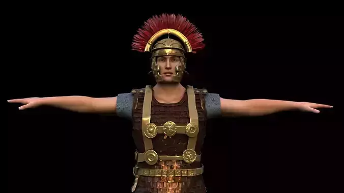 Realistic Roman historical armor soldier