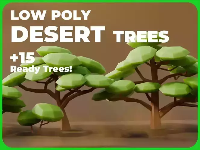 Low Poly Desert Trees