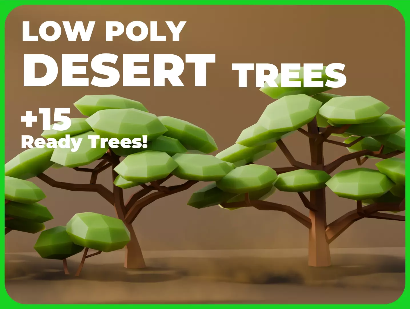 Low Poly Desert Trees Low-poly 3D model