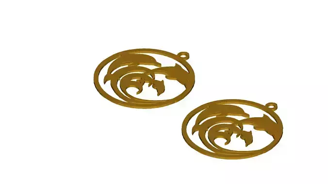 Leaping Dolphins Pendant Ocean Wave Jewelry Art