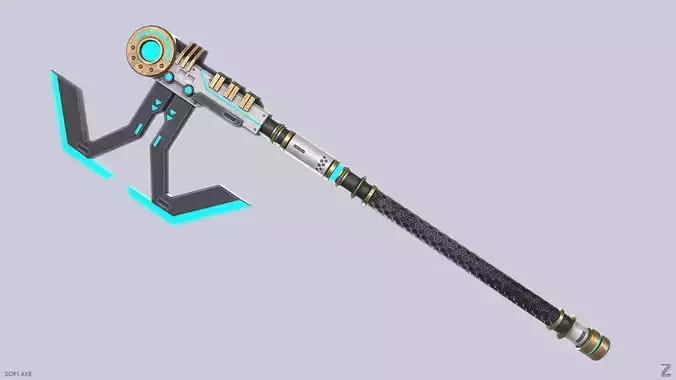 Scifi axe Low-poly 3D model Scifi axe Low-poly 3D model