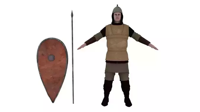 Realistic historical armor soldier