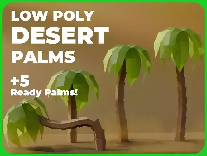 Low Poly Desert Palms