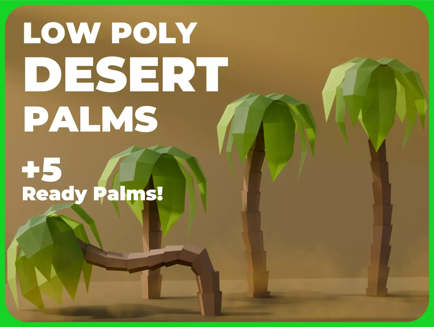 Low Poly Desert Palms Low-poly 3D model