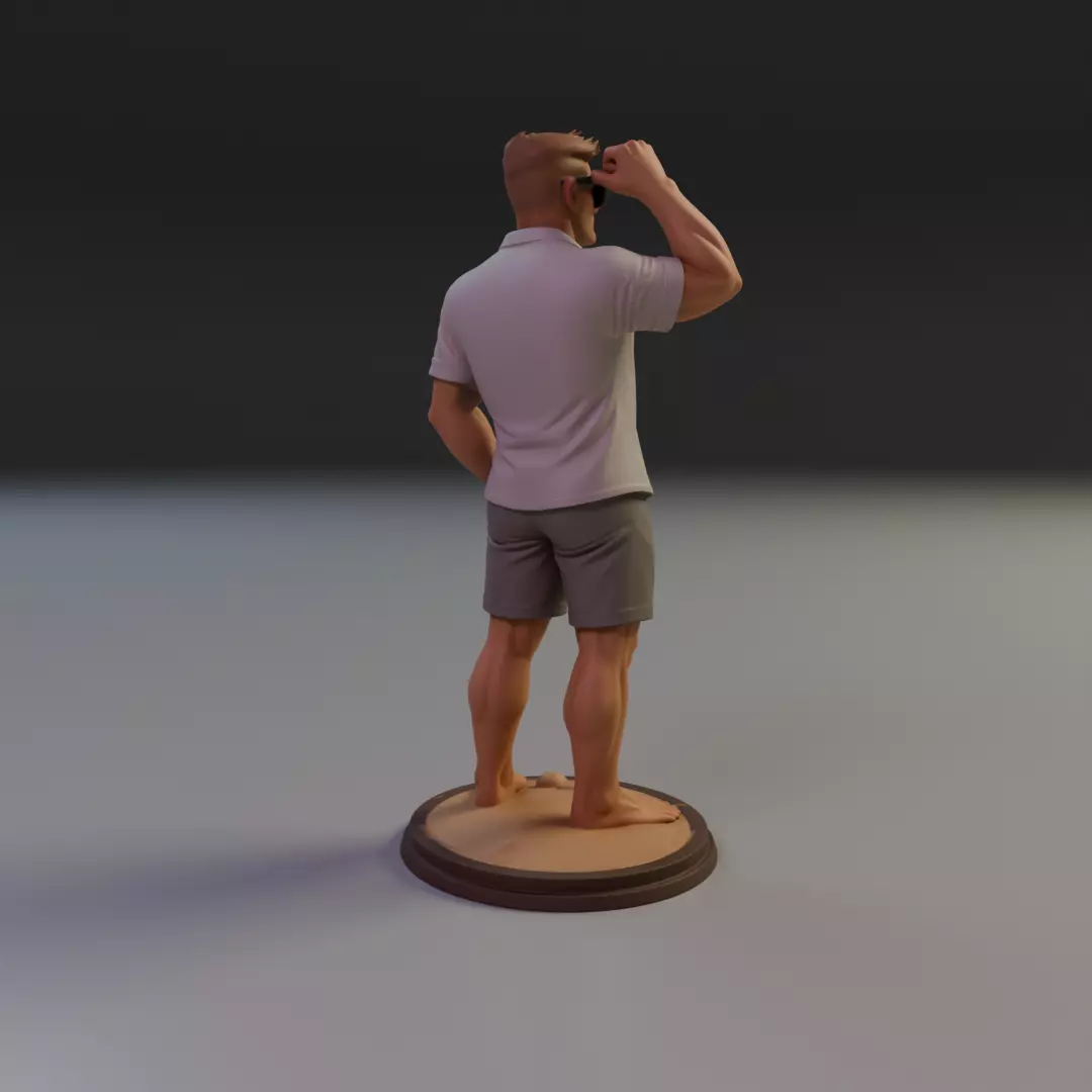 man on the beach 3D print model_13