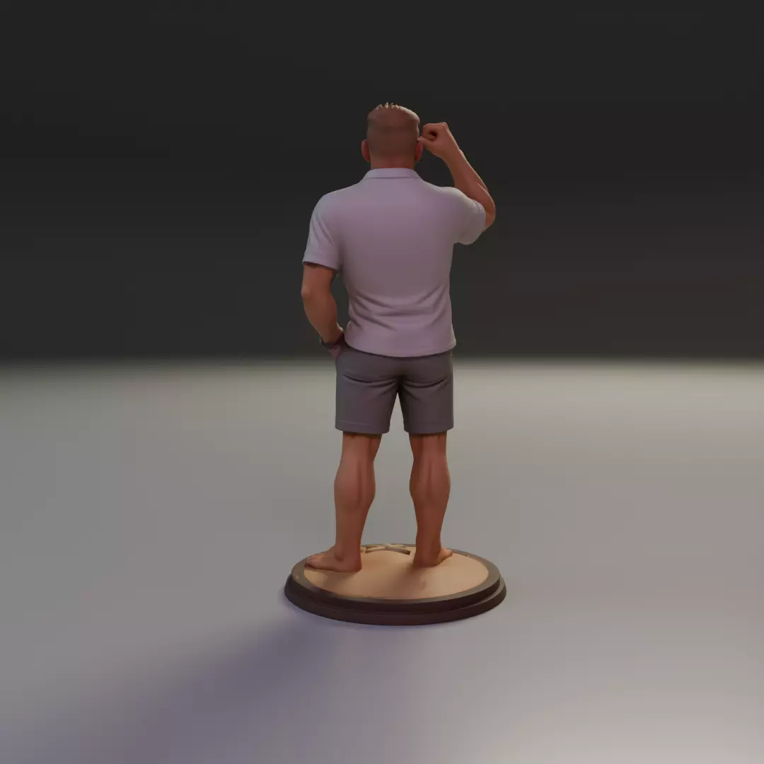man on the beach 3D print model_5