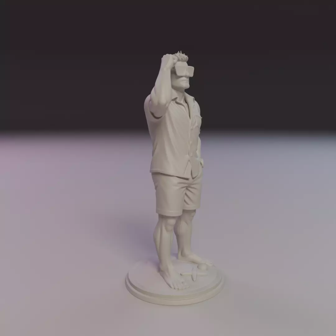 man on the beach 3D print model_12