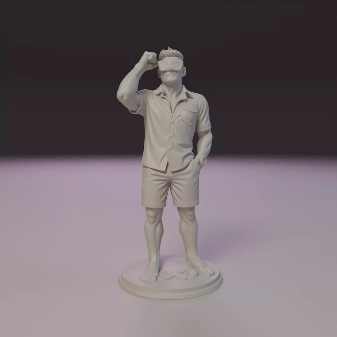 man on the beach 3D print model_16