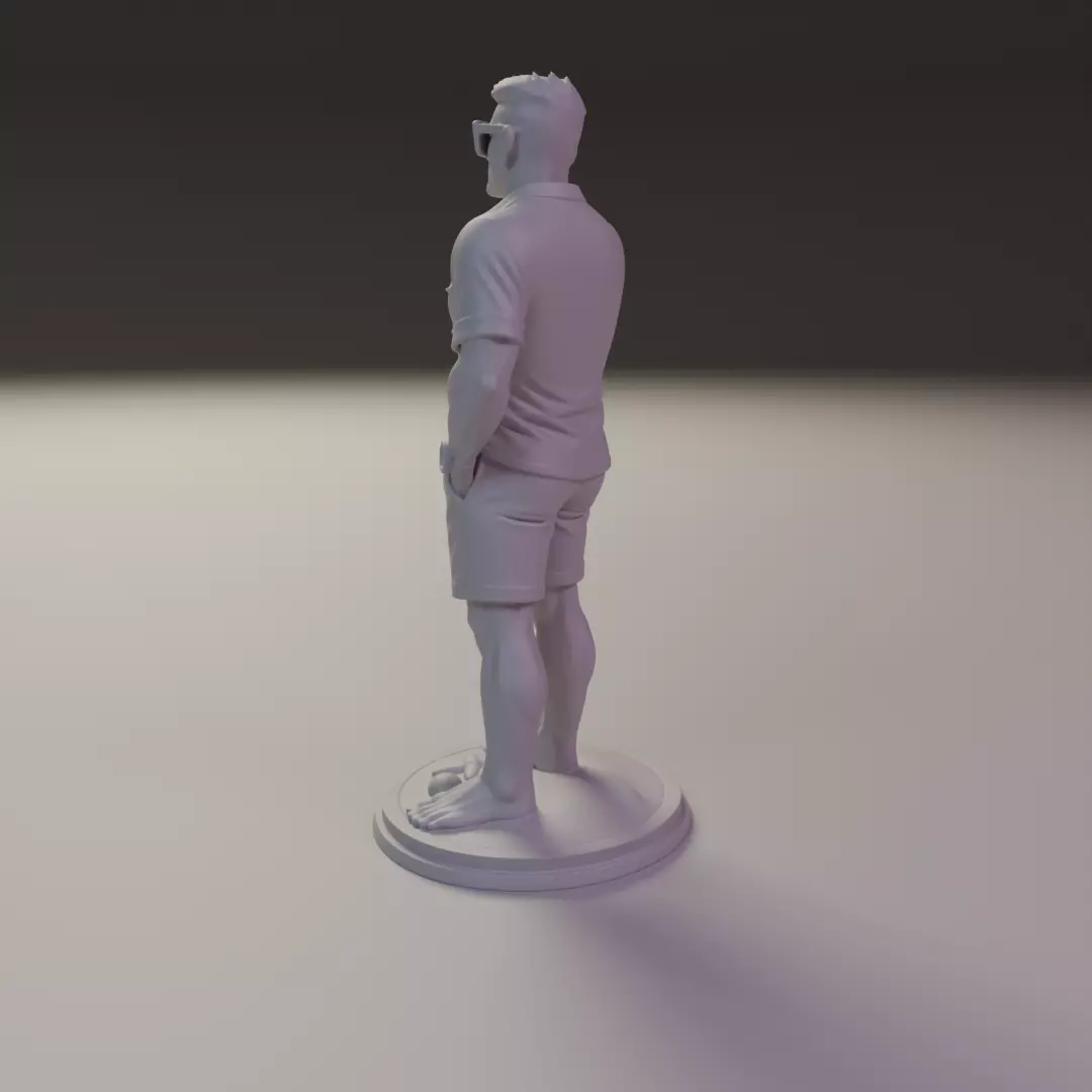 man on the beach 3D print model_8