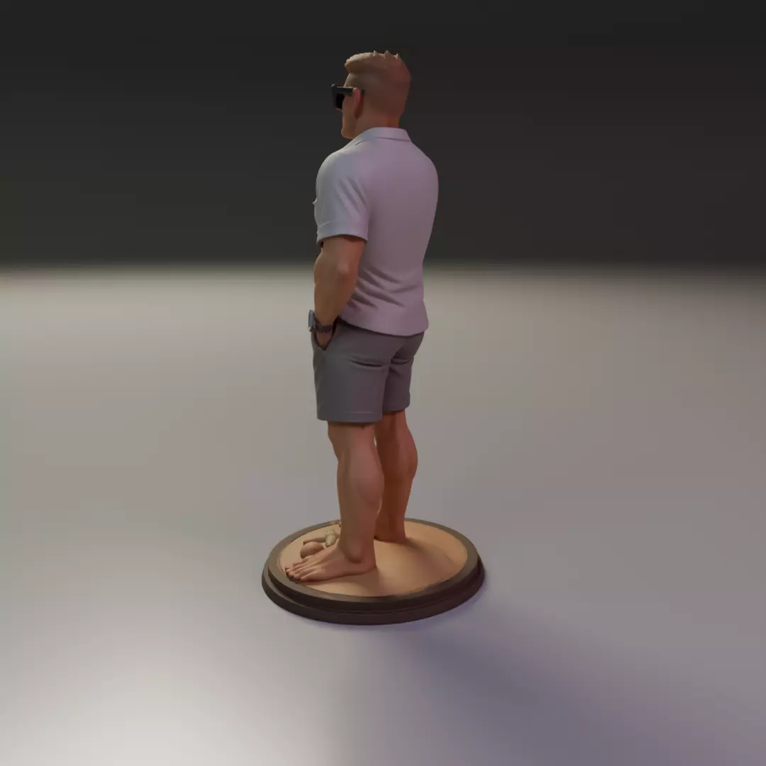man on the beach 3D print model_7
