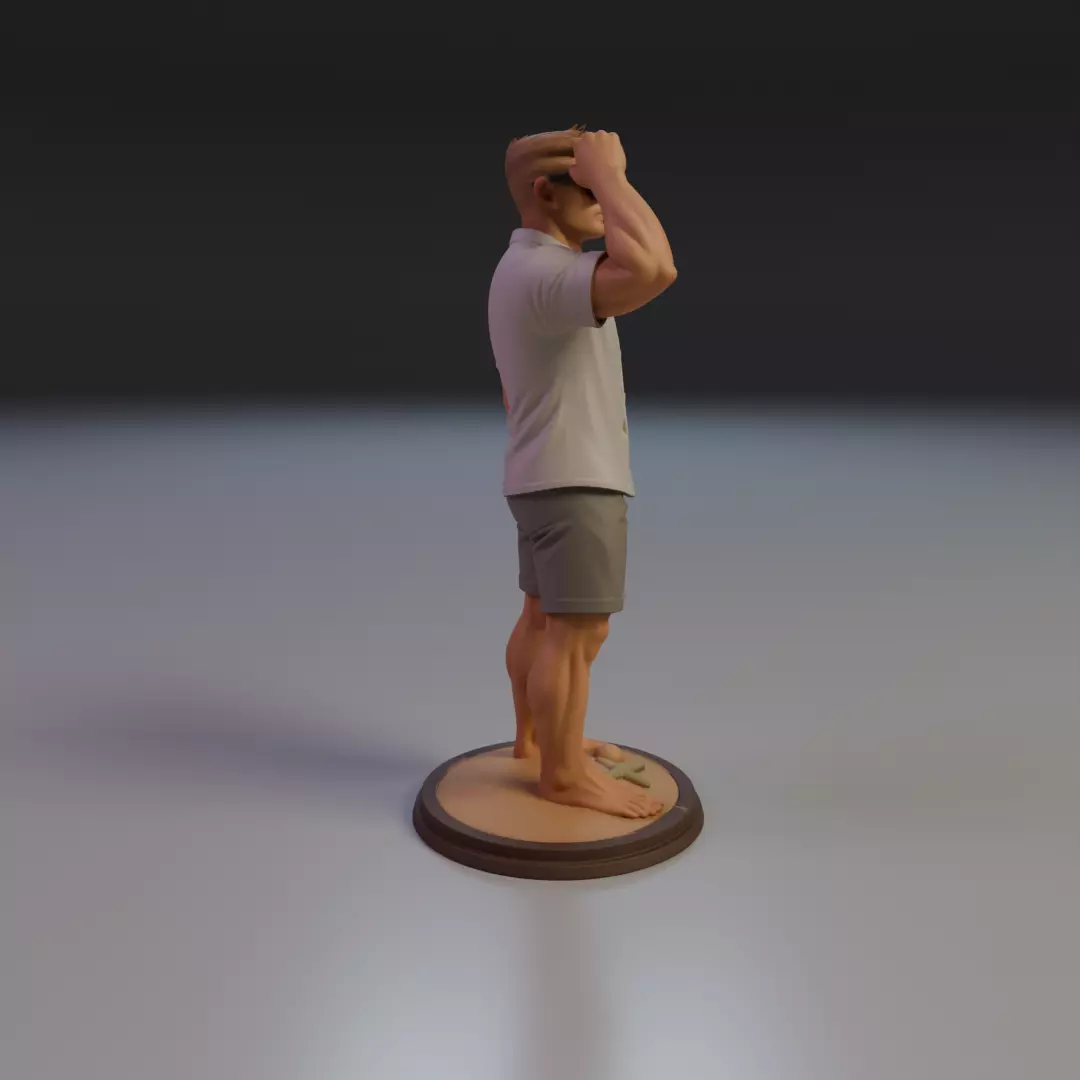 man on the beach 3D print model_1