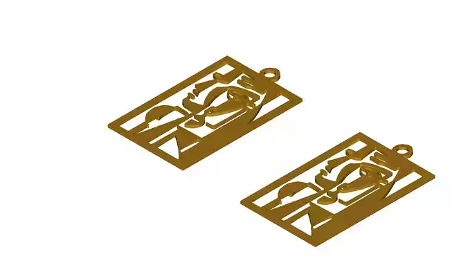 Abstract Cubist Face Pendant Jewelry Art