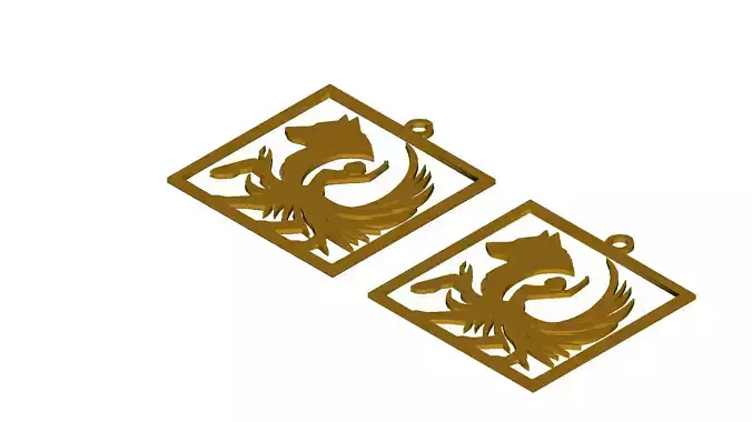 Mythical Wolf Spirit Pendant Silhouette