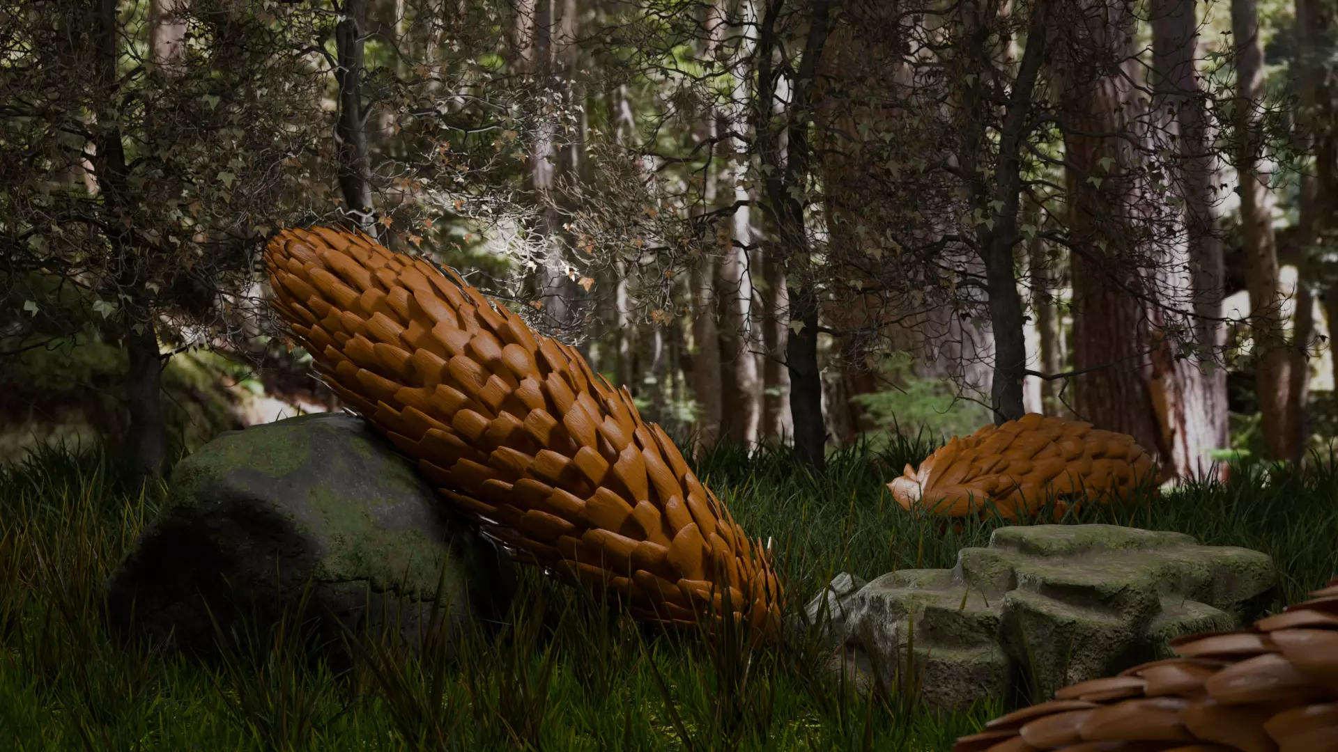 Pine Cone 3D Model Low-poly 3D model_3