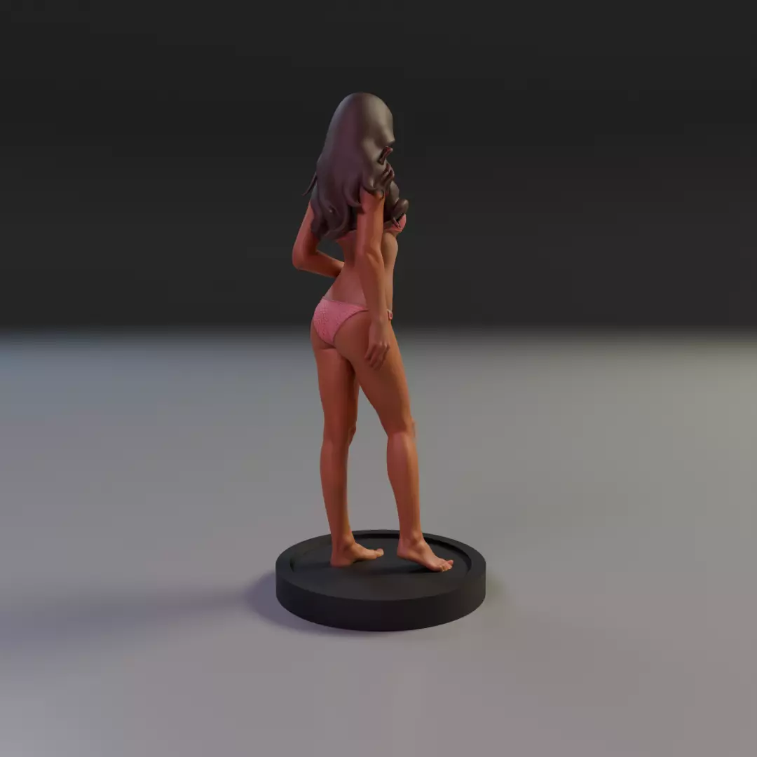 pin-up fitness bikini 3D print model_14