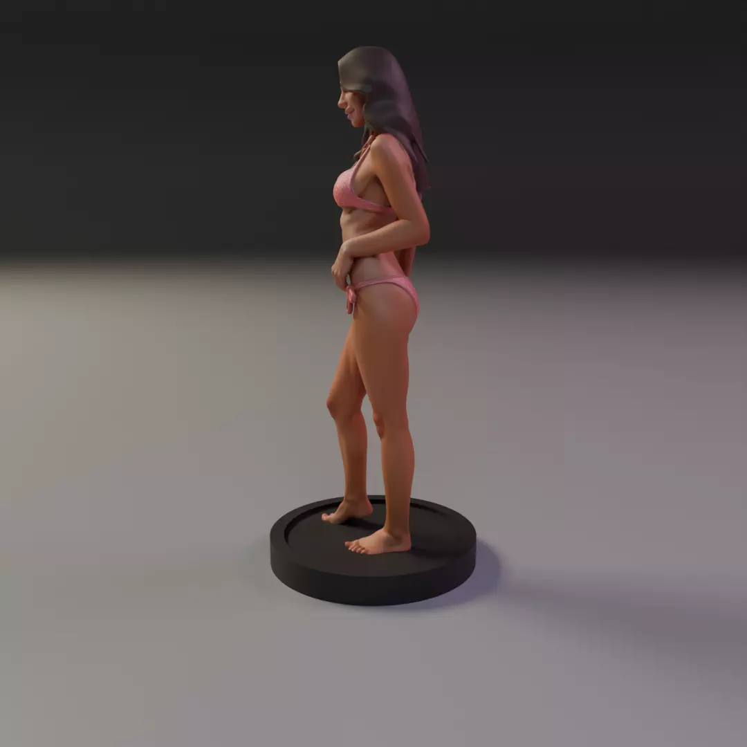 pin-up fitness bikini 3D print model_4