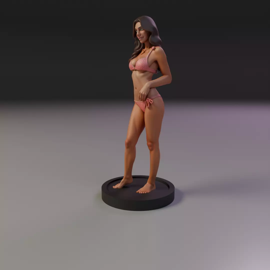 pin-up fitness bikini 3D print model_10