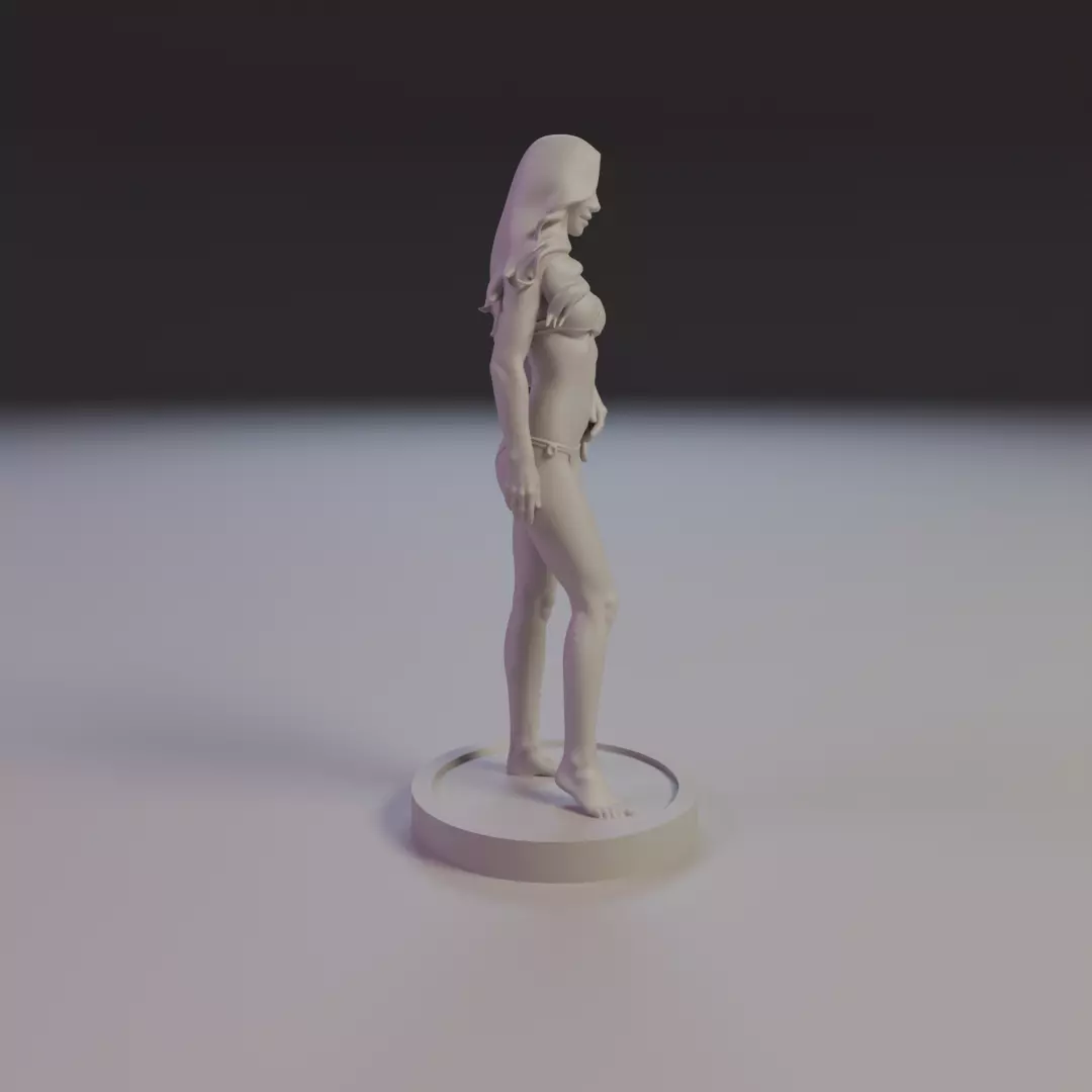 pin-up fitness bikini 3D print model_1
