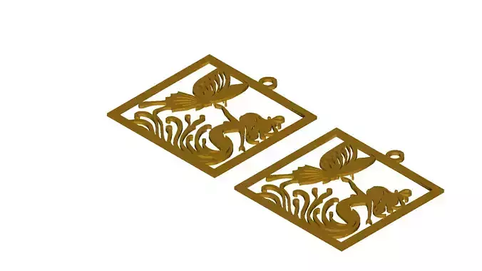 Mermaid Butterfly Fantasy Pendant Jewelry Art