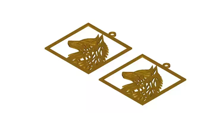 Geometric Wolf Head Pendant Digital File