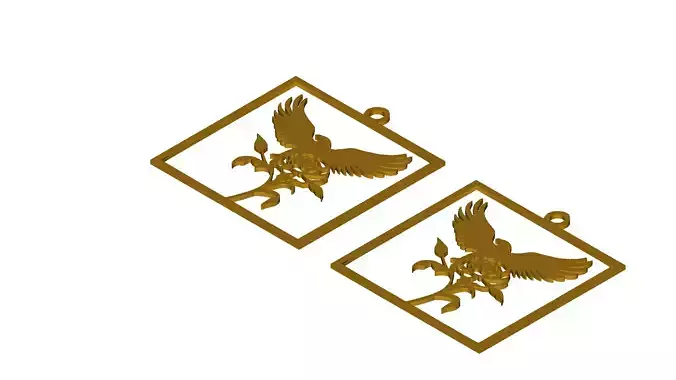 Eagle Rose Pendant Digital Design