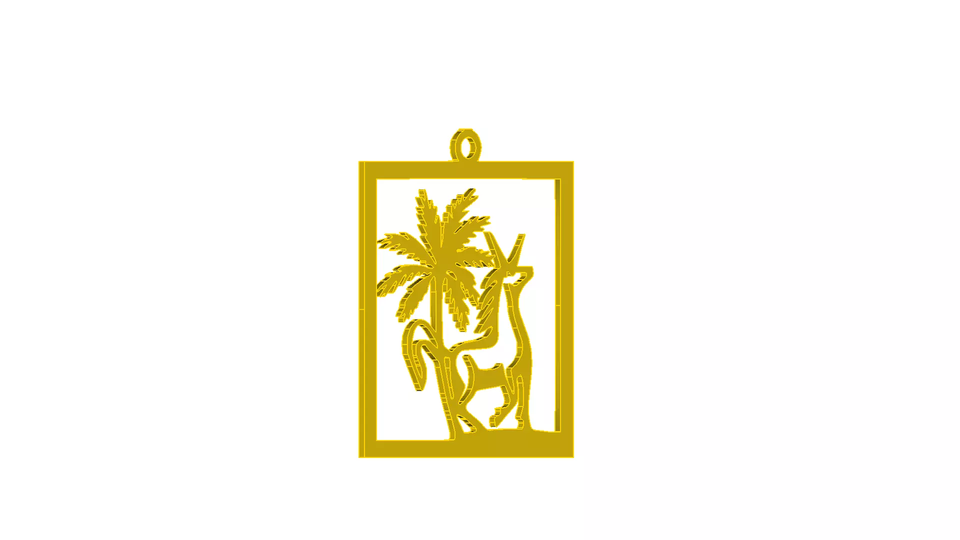 Unicorn Palm Tree Pendant Digital File 3D model_2