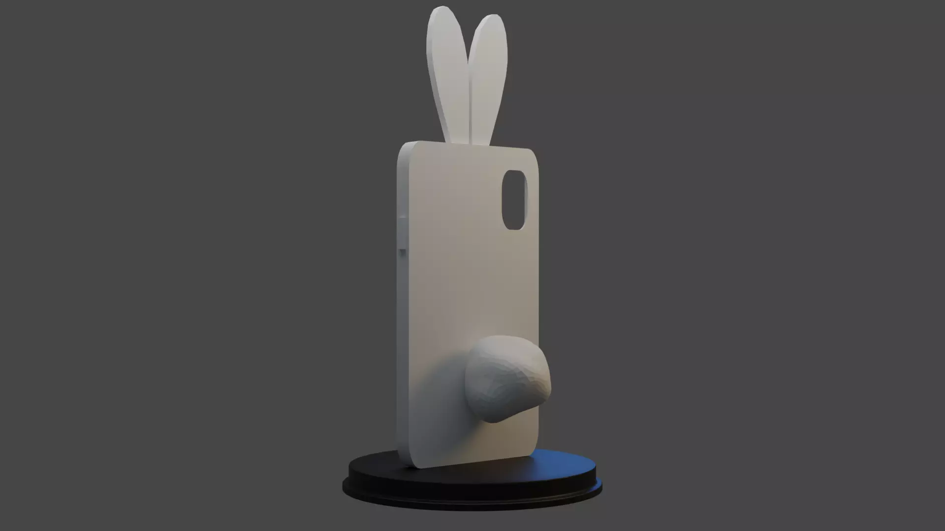 Low poly Rabbit phone case 3D model_0