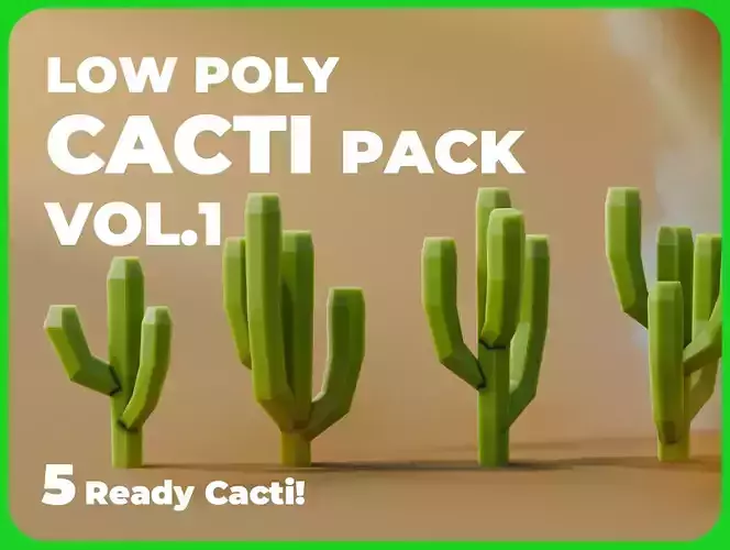 Low Poly Cacti Vol 1 Low-poly 3D model