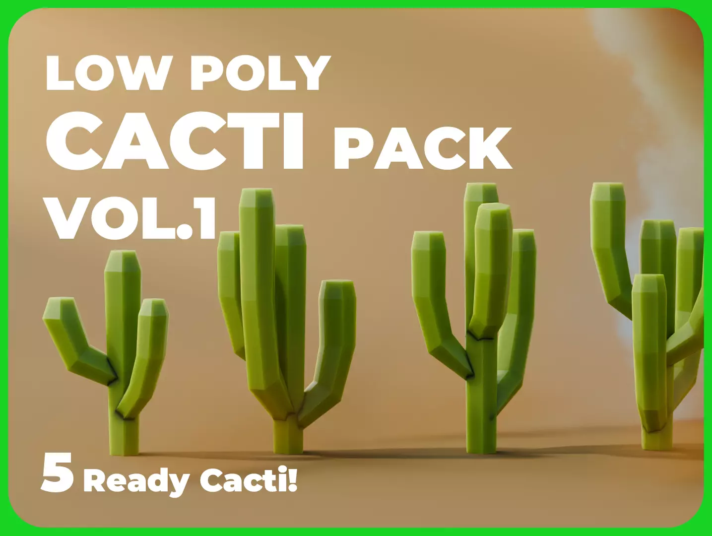 Low Poly Cacti Vol 1 Low-poly 3D model_0